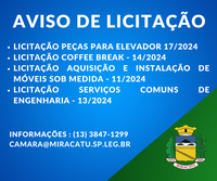 Aviso de Licitação. 